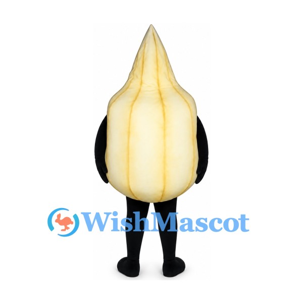 Garlic Mascot Costume with Cream Clove Shaped Body
