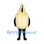 Garlic Mascot Costume with Cream Clove Shaped Body