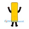 Rectangle Character Mascot Costume in Yellow with Smiling Face