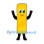Rectangle Character Mascot Costume in Yellow with Smiling Face
