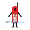 Mobile Phone Mascot Costume in Red with White Keypad