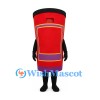 Post Box Mascot Costume in Red with Black Top