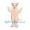 Mouse Mascot Costume in Cream with Pink Belly