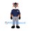 Fox Officer Mascot Costume with Navy Uniform and Gray Pants