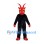 Devil Mascot Costume with Red Horned Head and Black Suit
