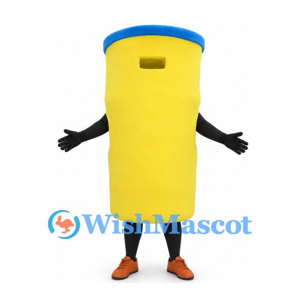 Mailbox Mascot Costume in Yellow with Blue Top