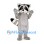 Raccoon Mascot Costume in Gray with Striped Tail
