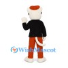 Cat Mascot Costume with Black Jacket and Orange Pants