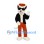 Cat Mascot Costume with Black Jacket and Orange Pants