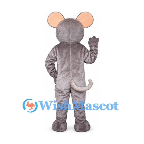 Mouse Mascot Costume in Gray with Large Pink Ears