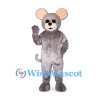 Mouse Mascot Costume in Gray with Large Pink Ears