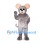 Mouse Mascot Costume in Gray with Large Pink Ears