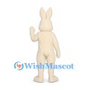 Rabbit Mascot Costume in Cream with Pink Inner Ears