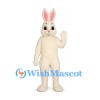 Rabbit Mascot Costume in Cream with Pink Inner Ears