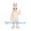 Rabbit Mascot Costume in Cream with Pink Inner Ears