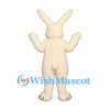 Rabbit Mascot Costume in Cream with Pink Belly