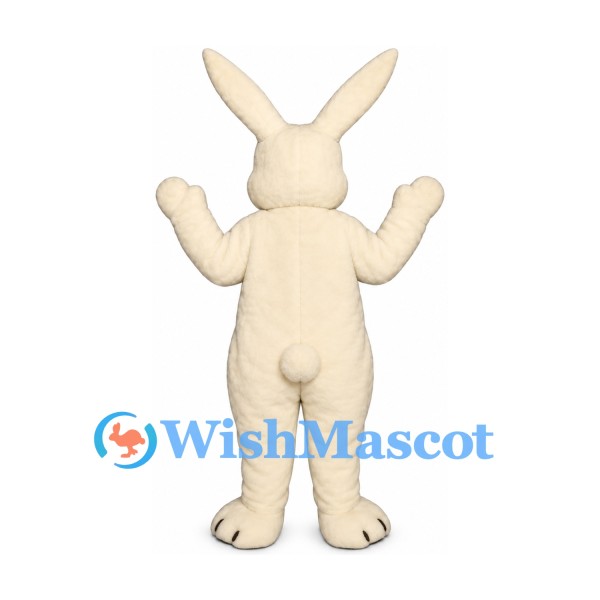 Rabbit Mascot Costume in Cream with Pink Belly
