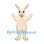 Rabbit Mascot Costume in Cream with Pink Belly