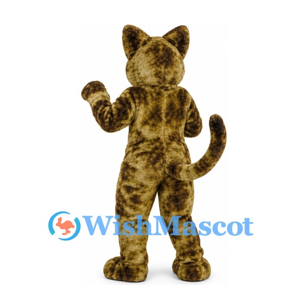 Cat Mascot Costume in Mottled Brown with Long Tail