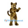 Cat Mascot Costume in Mottled Brown with Long Tail