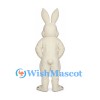 Rabbit Mascot Costume in Cream with Smiling Muzzle