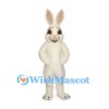 Rabbit Mascot Costume in Cream with Smiling Muzzle