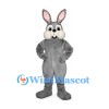 Rabbit Mascot Costume in Gray with Large Cheeks