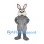 Rabbit Mascot Costume in Gray with Large Cheeks