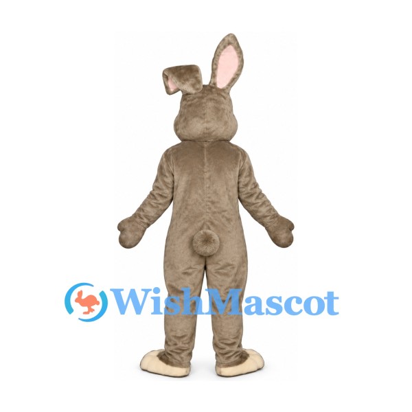 Rabbit Mascot Costume in Gray Brown with Cream Belly