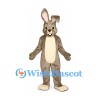 Rabbit Mascot Costume in Gray Brown with Cream Belly