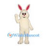 Rabbit Mascot Costume in Cream with Bright Pink Ears