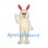 Rabbit Mascot Costume in Cream with Bright Pink Ears
