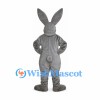 Rabbit Mascot Costume in Gray with Tall Pink Ears