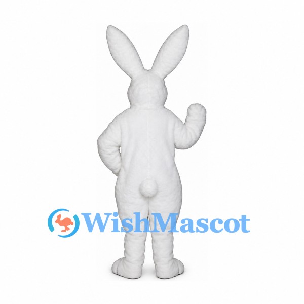 Rabbit Mascot Costume in White with Tall Ears