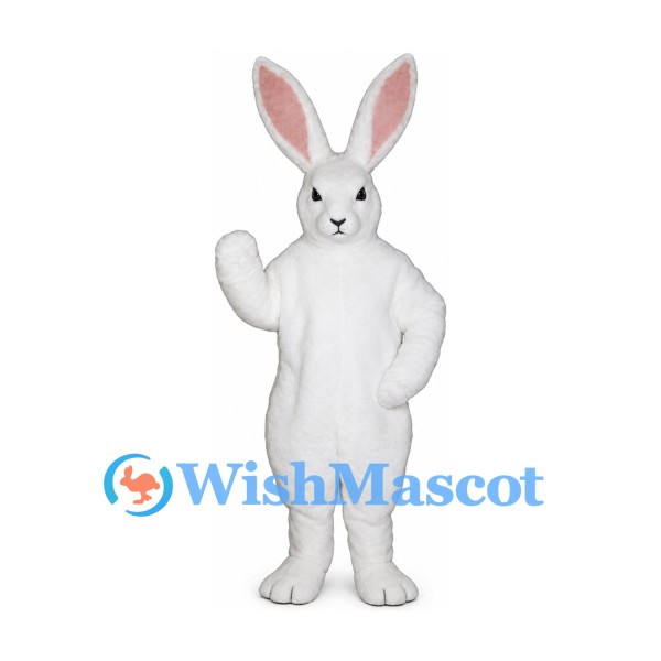 Rabbit Mascot Costume in White with Tall Ears