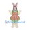 Rabbit Mascot Costume with Floral Dress and Pink Bow