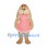 Rabbit Mascot Costume in Tan with Pink Dress and Long Ears