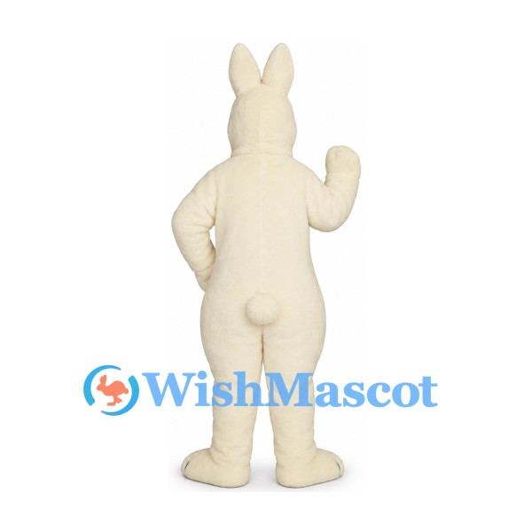 Rabbit Mascot Costume in Cream with Small Pink Nose