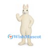 Rabbit Mascot Costume in Cream with Small Pink Nose