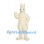 Rabbit Mascot Costume in Cream with Small Pink Nose