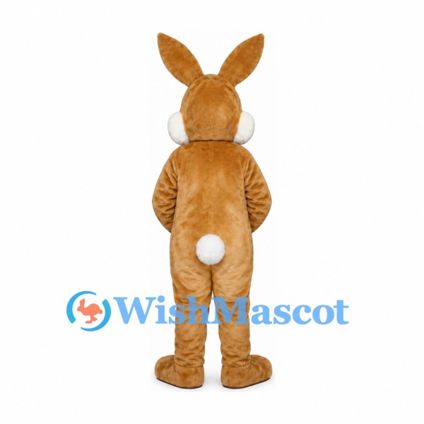 Rabbit Mascot Costume in Brown with Cream Chest
