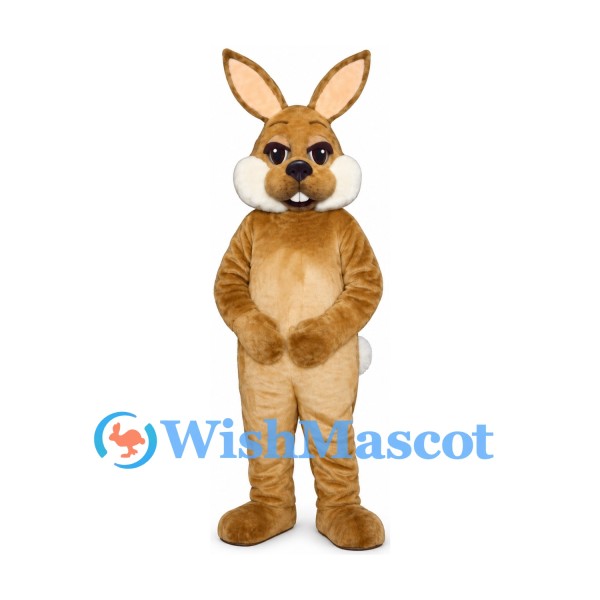 Rabbit Mascot Costume in Brown with Cream Chest