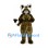 Raccoon Mascot Costume in Brown with Striped Tail
