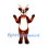 Reindeer Mascot Costume in Red Brown with Cream Antlers