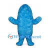 Monster Mascot Costume in Blue with Toothy Mouth