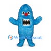 Monster Mascot Costume in Blue with Toothy Mouth