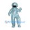 Astronaut Mascot Costume in Silver with Black Visor
