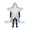 Star Mascot Costume in Silver with Five Points