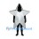 Star Mascot Costume in Silver with Five Points