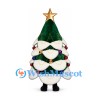 Christmas Tree Mascot Costume with Snow Trim and Gold Star